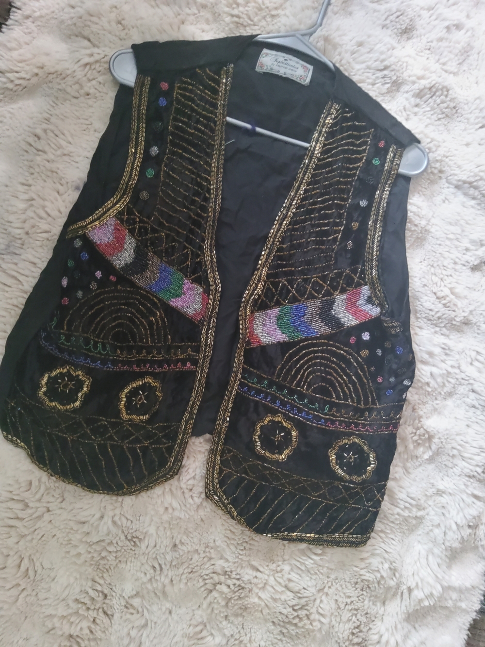 Vintage Velvet Beaded bohemian Vibes Vest